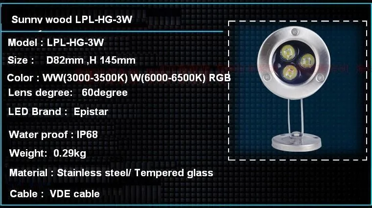 Новое поступление 3 Вт светодиодный подводный светильник DC12V IP68 фонтан бассейн пруд спа открытый светильник ing прожектор точечный светильник