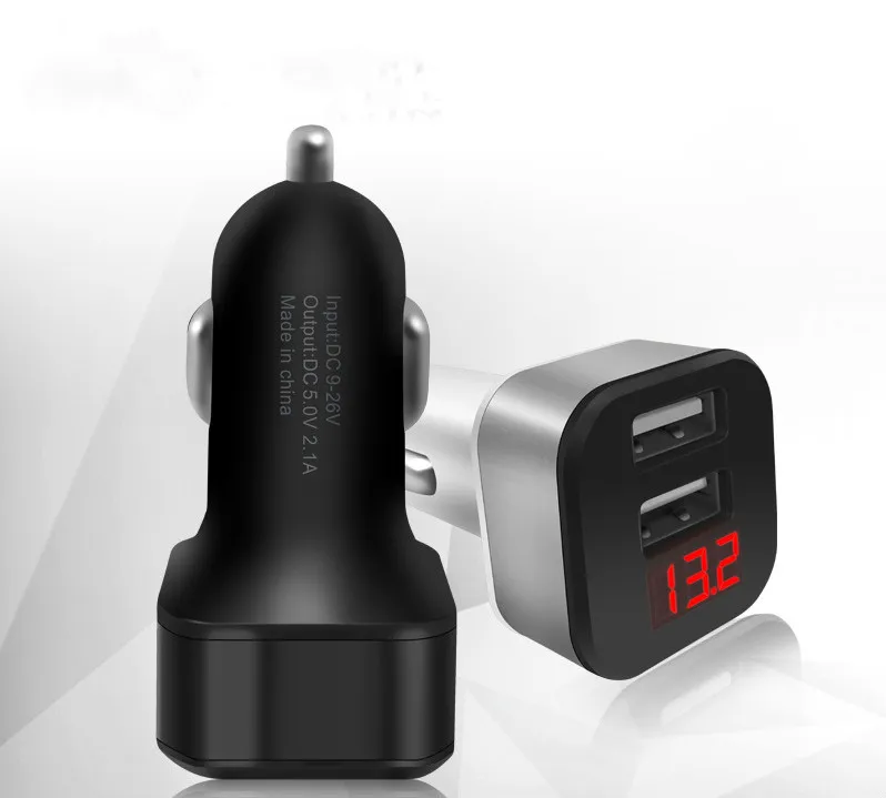 Автомобильное зарядное устройство 5 В 2.1A Быстрая зарядка двойной USB порт светодиодный дисплей прикуриватель адаптер для телефона Диагностика напряжения автомобиля USB гаджеты