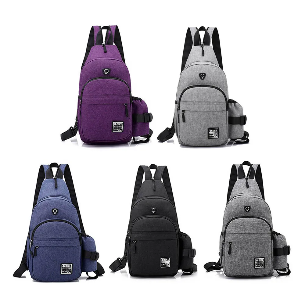 

Multifunctional Men's Sling Backpack Crossbody Chest Bag with Earphones Hole Storage Tool Bag