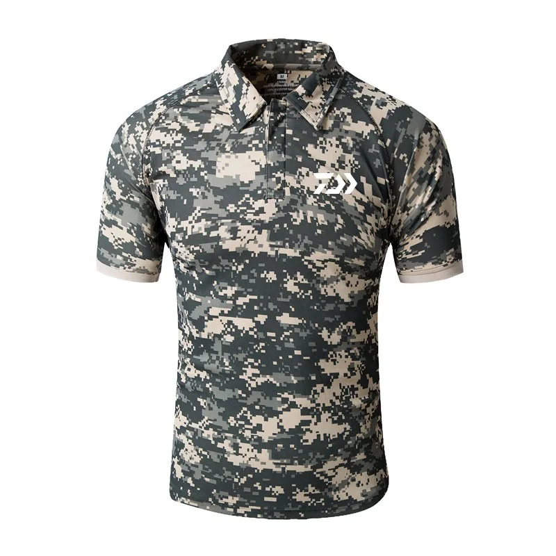 

2019 New DAIWA Fishing Shirts Outdoor Sport Short Sleeve Breathable Quick Dry Men Fishing Clothing Camouflage Fishing Wear