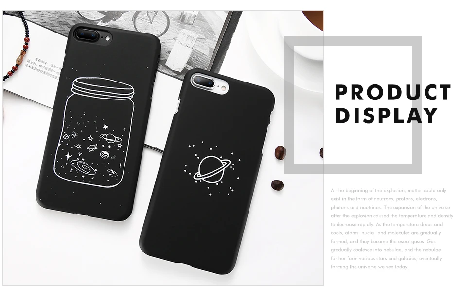 MR.YI Fashion Space Phone Case For iPhone 6 6S 7 8 Plus 5 5S SE X Cute Case Planet Moon Star Back Cover Hard PC For iPhone 7 8 6 (4)