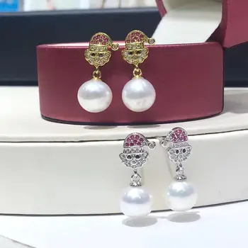 

925 Sterling Silver Snowman Earrings Findings Base Earrings Settings Mountings Parts Mounts for Pearls Agate Coral Stones