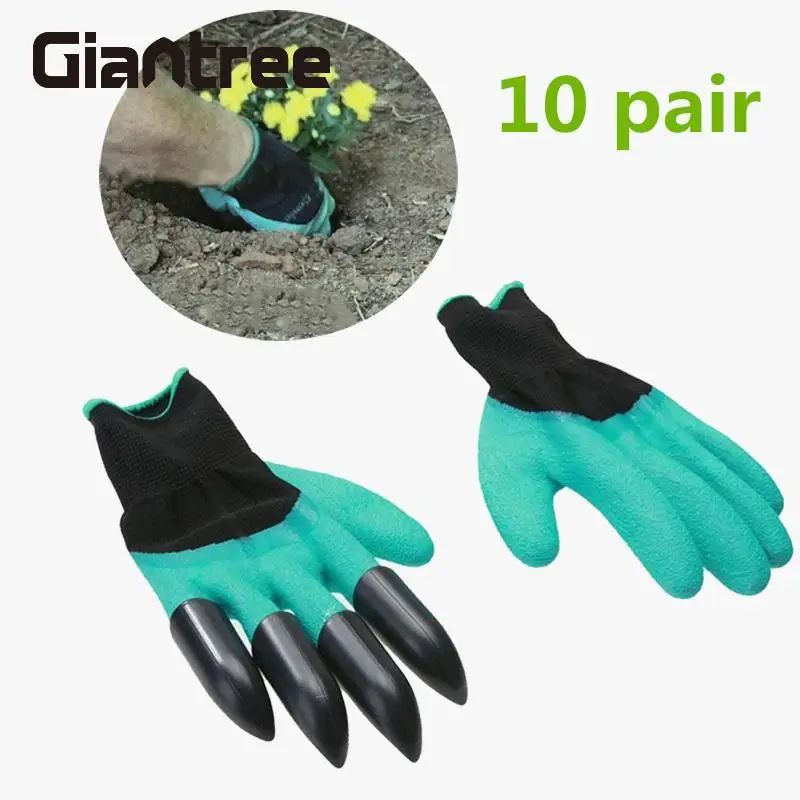 Giantree 10Pair Protective Garden Gloves Gardening Gloves 4 Plastic