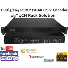 4CH .265 / H.264 Podpora SDI Video Encoder RTMP pro živé vysílání 19 "Rack IPTV Encoder SDI