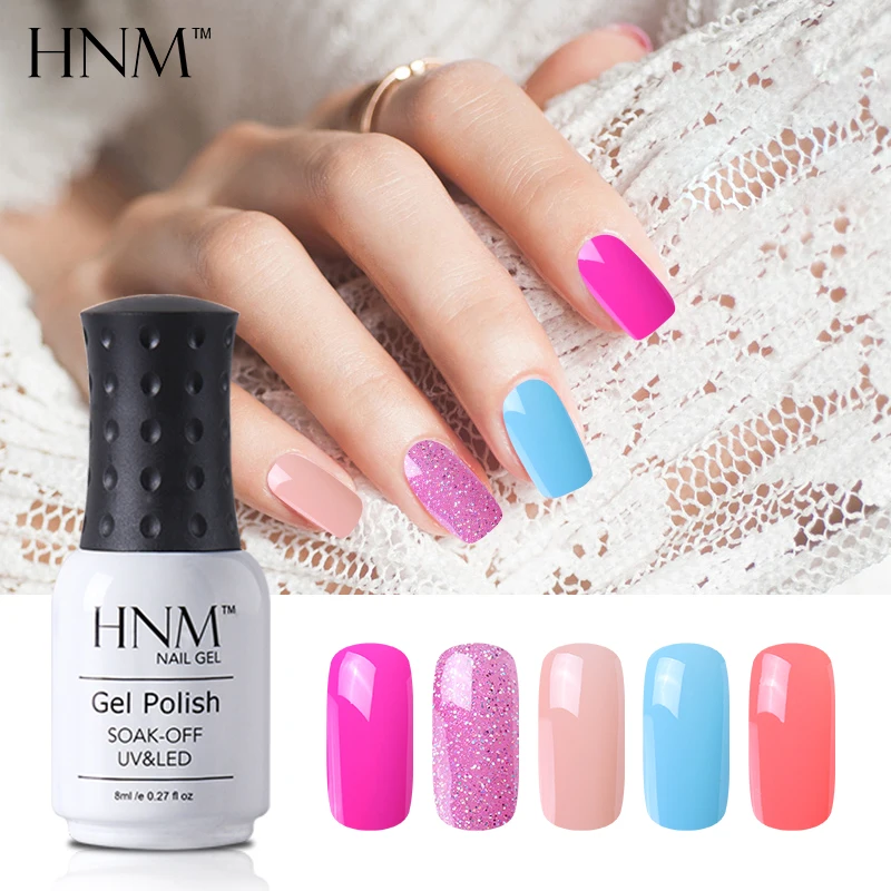 

HNM 8ML Color Nail Gel Polish 194 Color UV LED GelLak Soak Off lucky Gelpolish Semi Permanent Polish Hybrid Esmaltes Gel Varnish