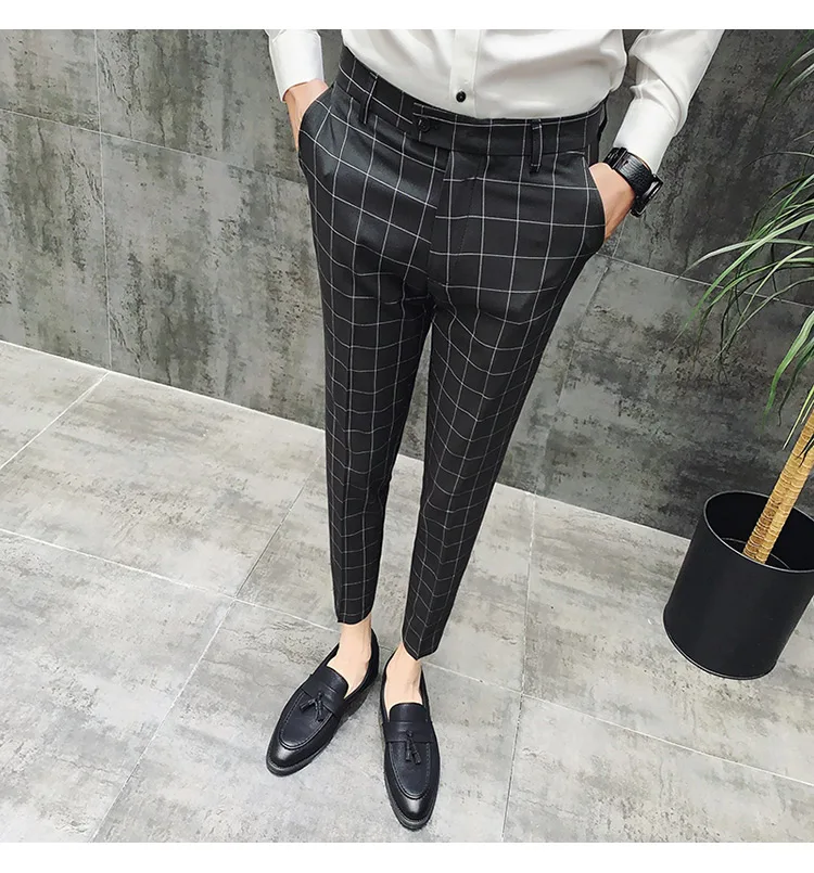 plaid pants mens green