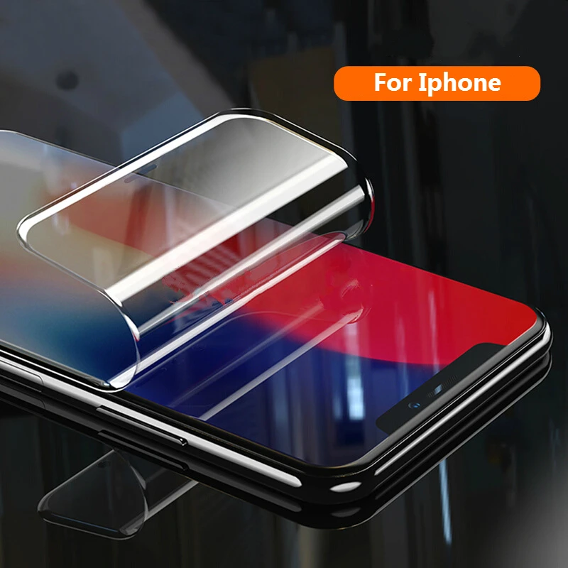 Для IPhone X 6 6s 7 8 Plus XR XS Max полное покрытие защита экрана силиконовая ТПУ пленка