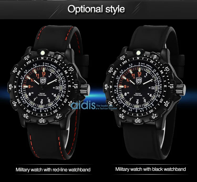 Addies мужские часы кварцевые аналоговые портативные светящиеся часы с циферблатом для отдыха 50 м водонепроницаемые уличные плавательные военные часы