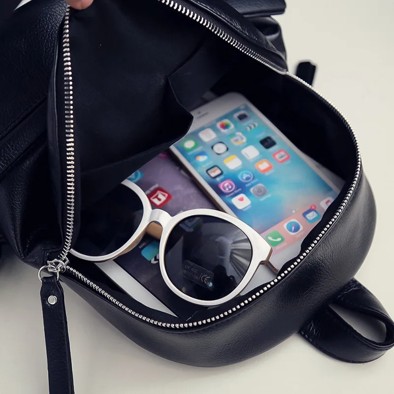 Vintage Women Backpack Designer PU Leather Female Travel Backpacks small Preppy style School Bag for girls Rucksack  (4)