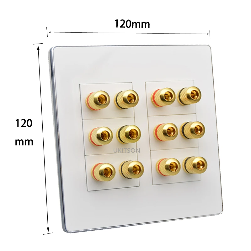 Silver Edge 120mm 6 Ports Speaker Wall Outlet pic 3