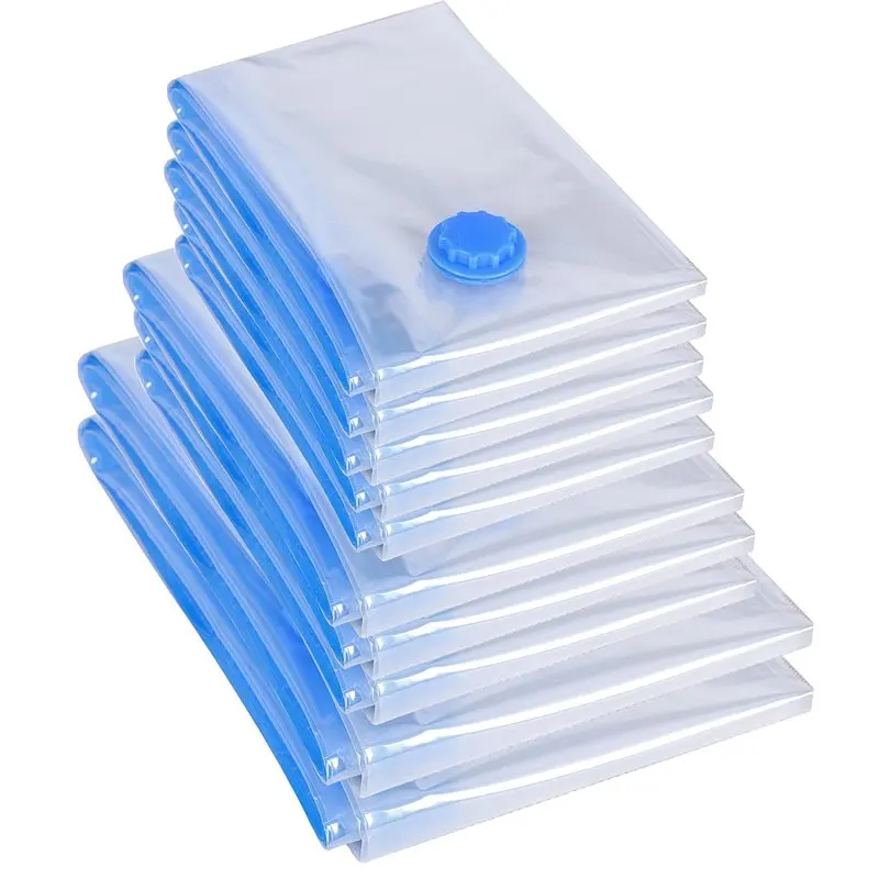 

20pcs Home Vacuum Bag for Clothes Storage Bag with Valve Transparent Border Foldable Compressed Organizer Save Space Seal Packet