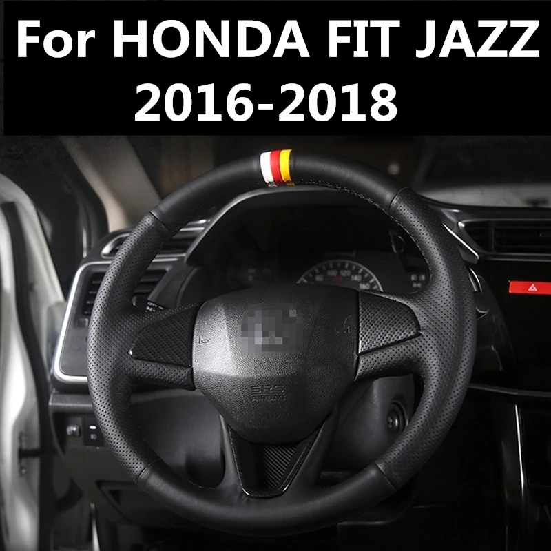 Для HONDA FIT JAZZ 2016 2018 чехлы на руль мягкая кожаная оплетка автомобиля аксессуары для