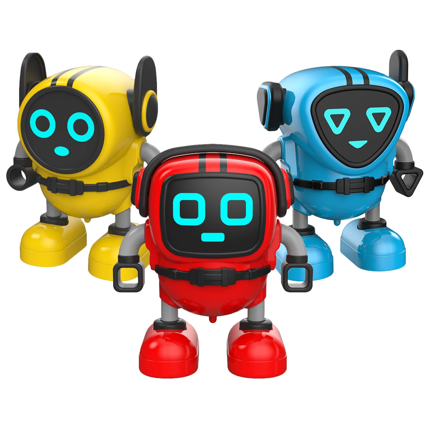 

Kids Cute Cartoon Mini Remote Control Spinning-Top Battle Robot Multiple Gameplay Clockwork Wind-up Robot Model Toy for Gift