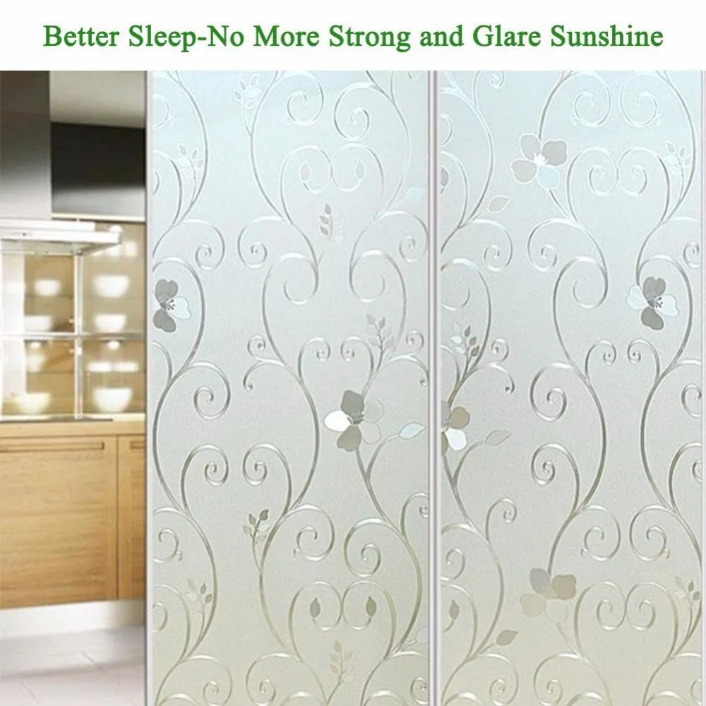 Window Film 3d Flower Privacy Window Film Frosted Translucent
