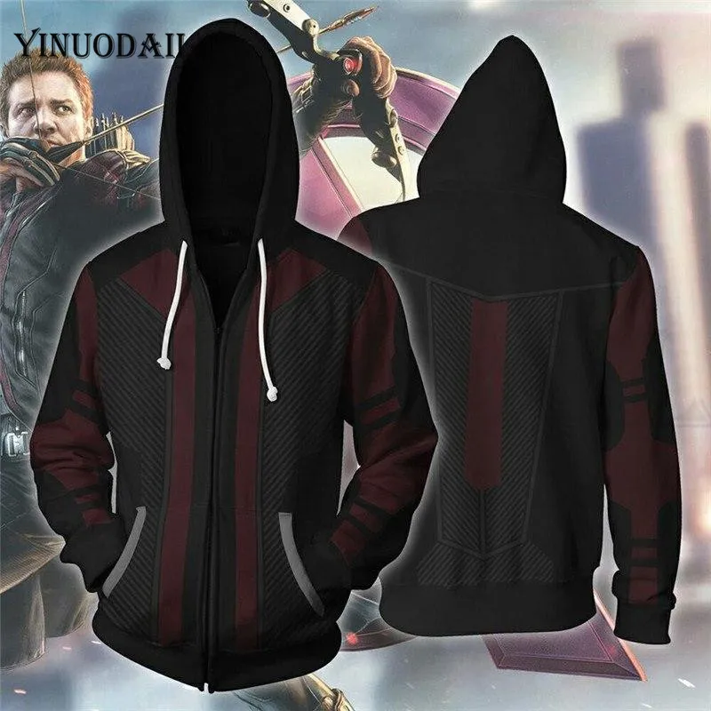 Men and Women Zip Up Hoodies The Avengers Endgame Hawkeye 3D Hooded Jacket Captain Marvel Sweatshirt Streetwear Cosplay Costume Men and Women Zip Up Hoodies The Avengers Endgame Hawkeye 3D Hooded Jacket Captain Marvel Sweatshirt Streetwear Cosplay Costume