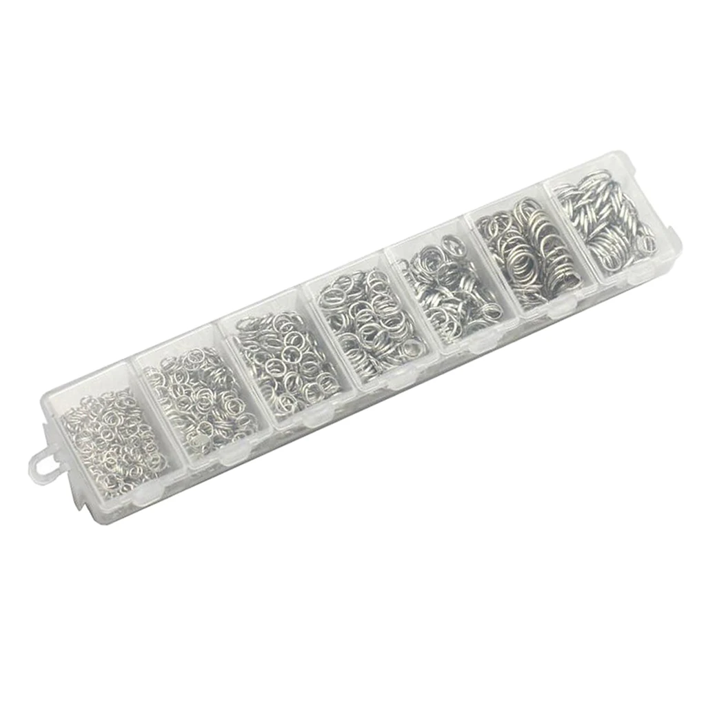 1450 Pieces 3/4/5/6/7/8/10mm DIY Jewelry Findings Single Loop Round Open Jump Rings Findings Accessories