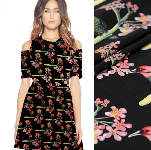 

sewing chiffon textile meter fabrics for patchwork dresses,stoffentissu au metre,print satin material floral Process tecido,C098
