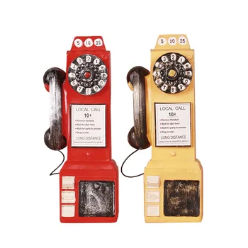 

Piggy Bank Creative Children Resin kumbara Telephone Booth Money Box Retro Pattern Money Saving Pot Home Ornaments Craft Gifts