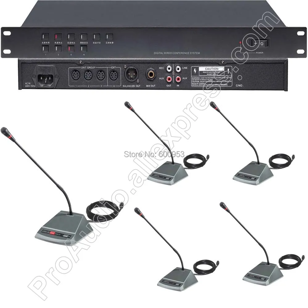 

Professional 1 to 48 Wired Gooseneck Conference Meeting Microphone System with 48 Mic Unit