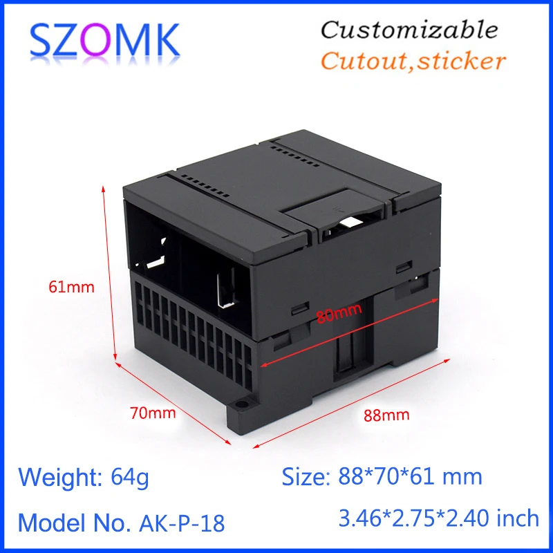 szomk plastic din rail enclosure electronics box PLC instruement plastic housing case plastic junction box (8)