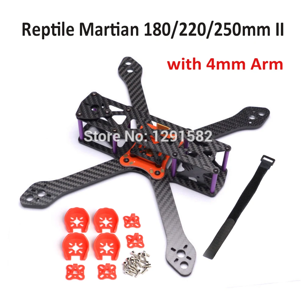 

Reptile Martian II 180mm 220 220mm 250 250mm 295mm 335mm with 4mm Arm Carbon Fiber Frame Kit w/ PDB For FPV Racing RC Quadcopter