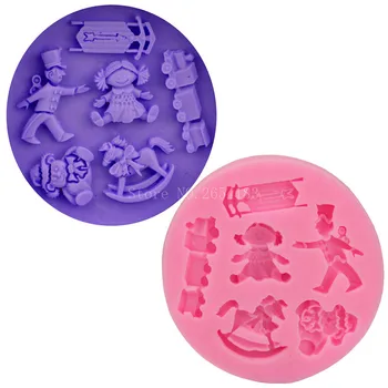 

Baby Child Cartoon Toy Silicone Fondant Soap 3D Cake Mold Cupcake Jelly Candy Chocolate Decoration Baking Tool Moulds FQ1752