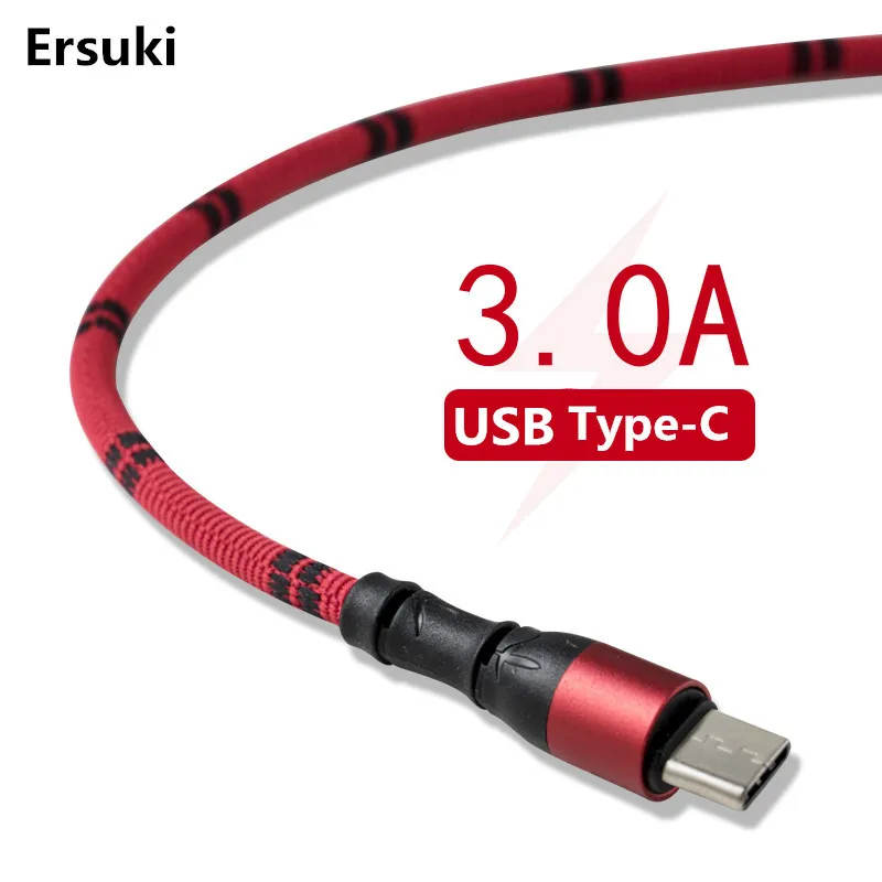 

Ersuki USB Type C Cable QC3.0 3A Quick Charge Cable for Type-C Devices USB Type C Cable for Huawei Xiaomi Samsung Galaxy S9 Plus