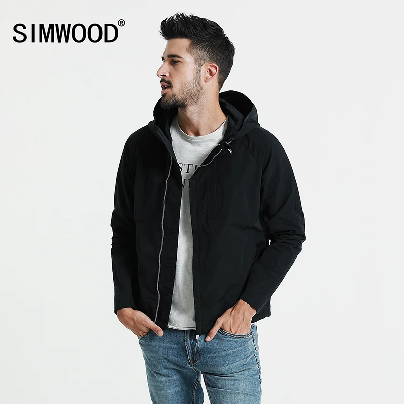 Приталенный мужской жакет SIMWOOD демисезонная ветровка повседневная куртка 2019