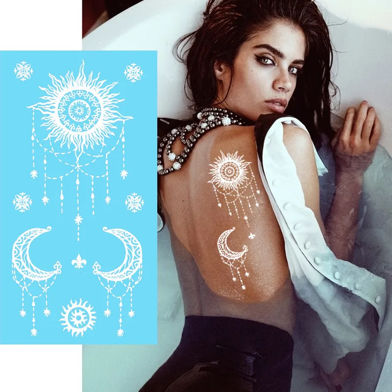 Realistic Lotus Lace Temporary Tattoos For Women Adult Fake Henna Pendant  Mandala Sun Tattoo Sticker Diy Waterproof Tatoos Paste  Temporary Tattoos   AliExpress
