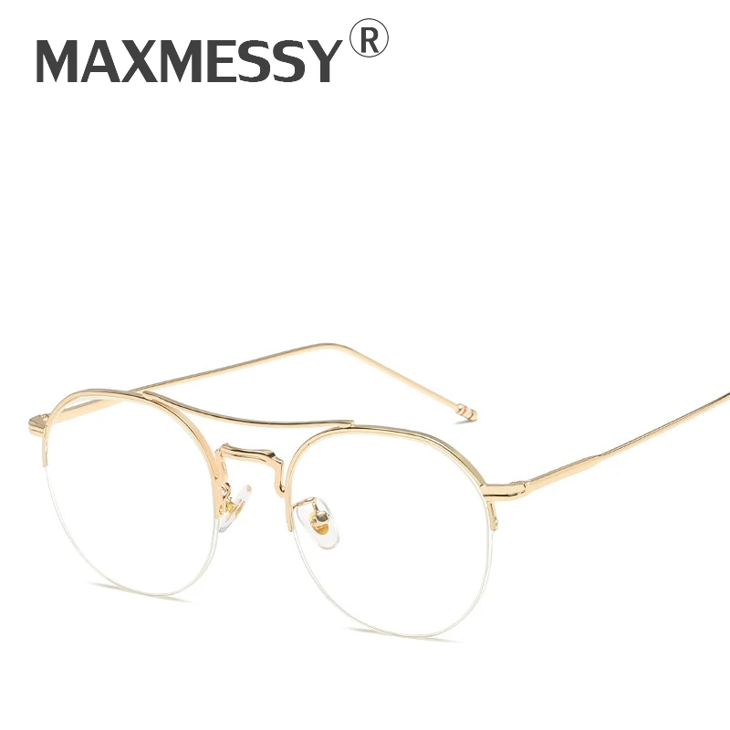 MAXMESSY Ретро Прозрачный Круглые очки для Для женщин оптический компьютерные очки рама Для мужчин рецепт очки близорукость F039