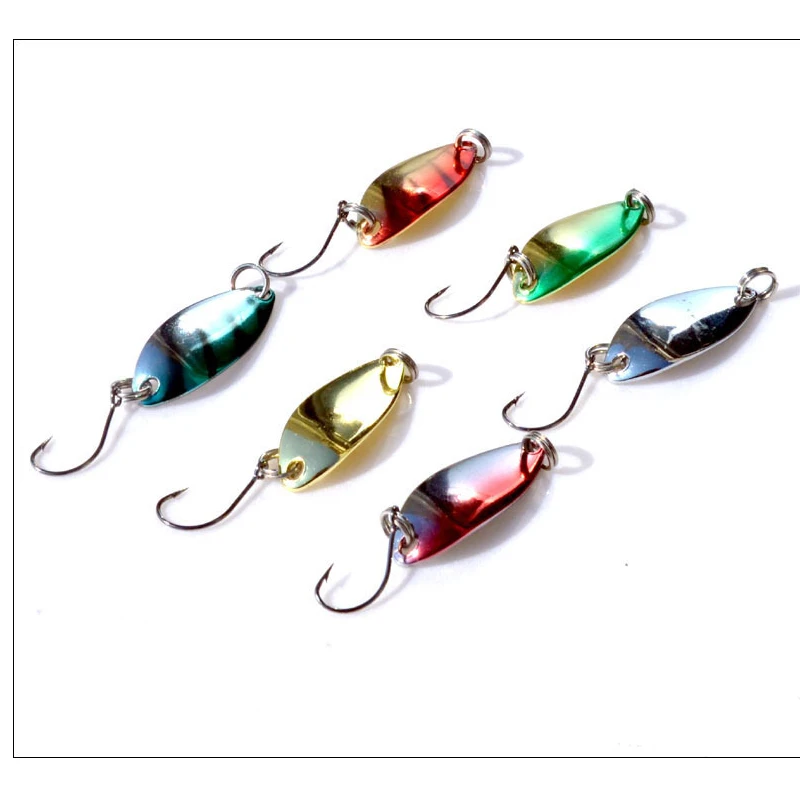 Single Hook Spoons Fishing Lure Artificial Hard Metal Lures Bait Small