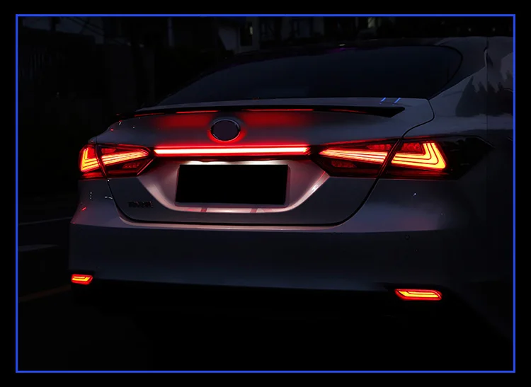 AKD Тюнинг автомобилей задние фонари для Toyota Camry гибридные задние фонари светодиодный DRL ходовые огни бампер огни заднего парковки