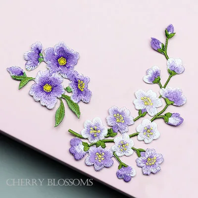 Cherry Blossoms Plum Flower Patch Iron on Applique Floral Patch for Clothes  Fabric Iron to Stick DIY Coat Jeans Accessories - AliExpress