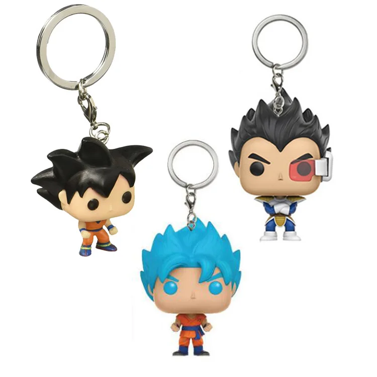 

Dragon Ball Z Son Goku & VEGETA Super Saiyan Keychain Figure Collection Model Toys Key Chain with Retail Box