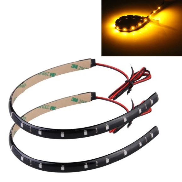 FDDT 2 30cm 15 LED Flexible Car Auto Strip Neon Light Lamp Orangein Underwater Lights from