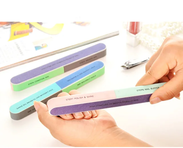 Nail Polishing Block File Six Sided Sponge Nail Polishing Block File Six Sided Sponge Professional Sanding Buffer Pedicure Manicure