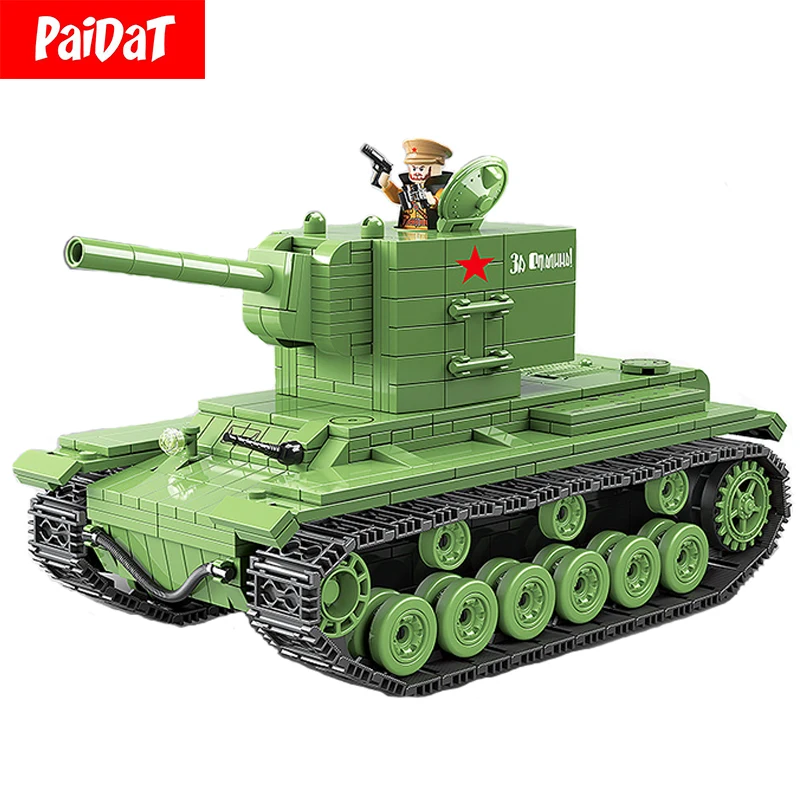 

Military Series World War II WW2 KV-2 Heavy Panzer Tank 818Pcs Building Blocks Legoing Technic 100071 Children Gift Toys Bricks
