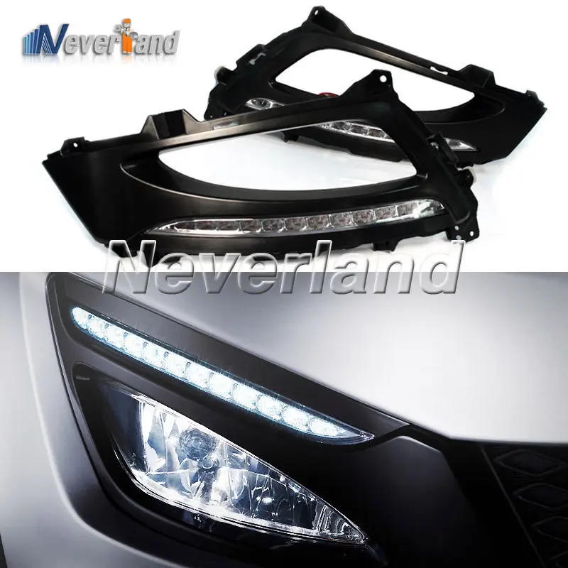 

2x Car Styling LED Daytime Running Lights Bright 12 DRL With Black Fog Light Cover For KIA K5 Optima 2011-2013 D10