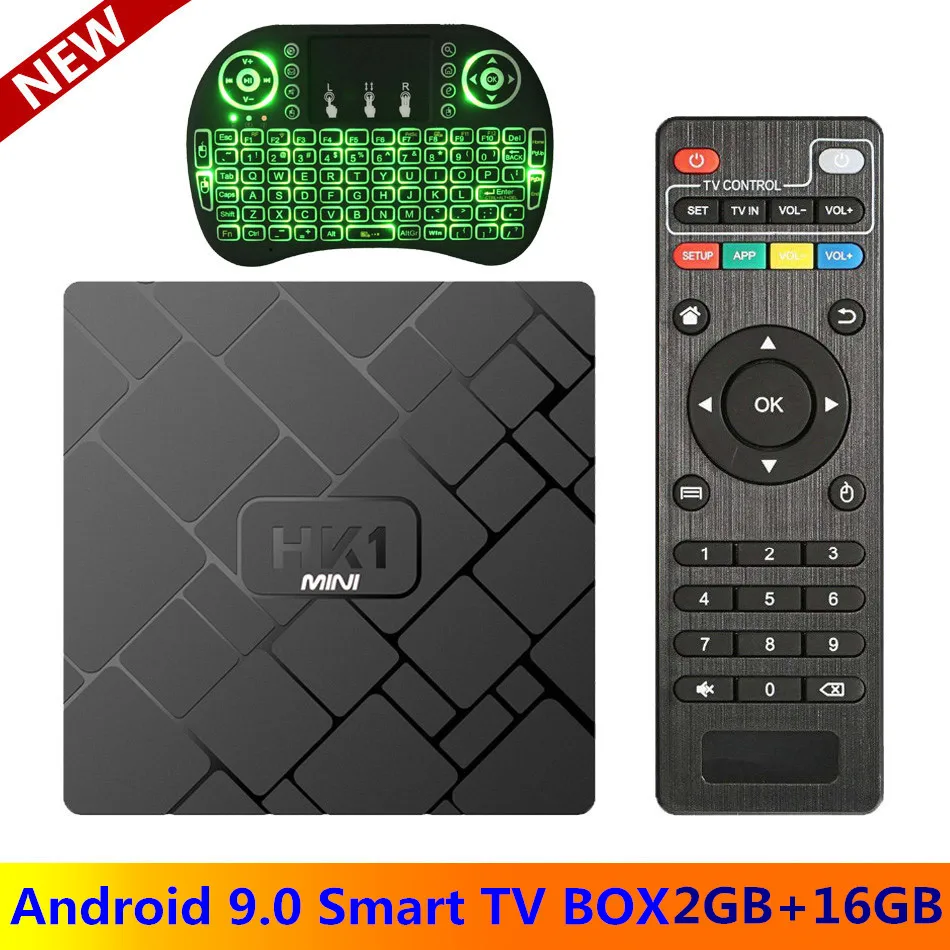 Умный ТВ бокс HK1 mini фирменный медиа плеер на Android 9.0 4K 4 ядерный процессор RK3229 ОЗУ 2