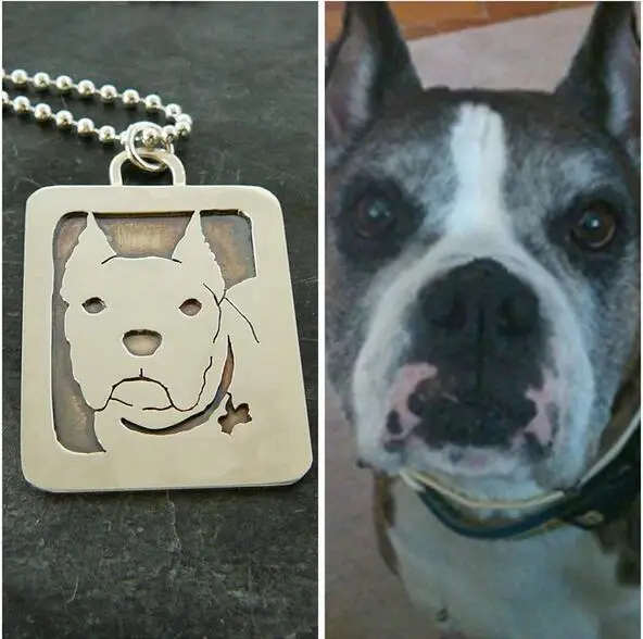 

Wholesale Boxer Art Necklace, Your Pet Pendant, Dog silhouette Memory Jewelry Keepsake Memorial Gift--12 pcs/Lot