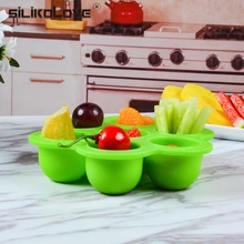 Bezpečnostní silikonová kojenecká květinová mřížka Přenosná nádoba na potraviny Rozkvetlé poháry Candy Fruit Nuts Skladovací box Jelly Ice Cube Freez