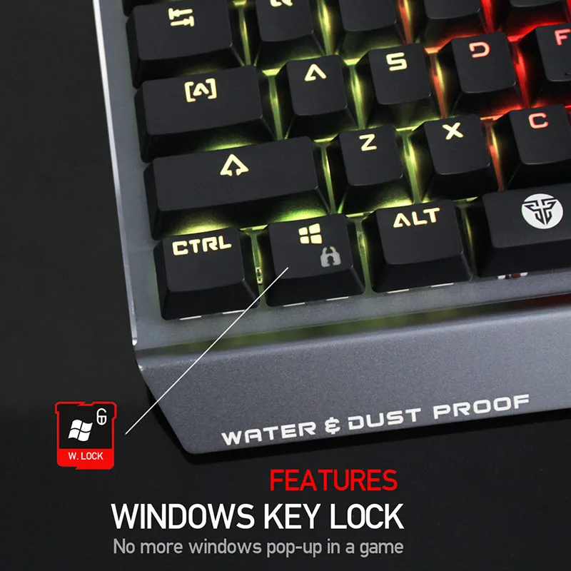 

Mechanical Gaming Keyboard 104 Keys Waterproof LED RGB USB Interface Aluminum Alloy DJA99