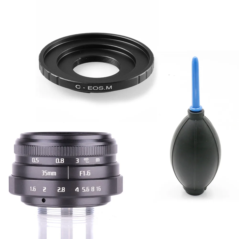 

fujian 35mm f1.6 C mount camera CCTV Lens II +adapter For Canon EOS M EF-M Mirrorless+ mini Blowing