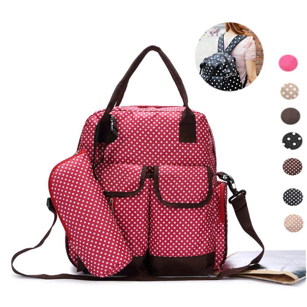 2017 New Small Dot Classic Multifunctional Large Capacity Multifunctional 3 font b Set b font Mummy