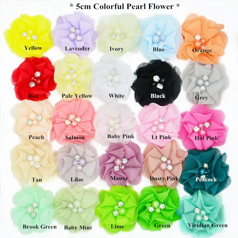 2'' , 5cm colorful pearl flower $0.20