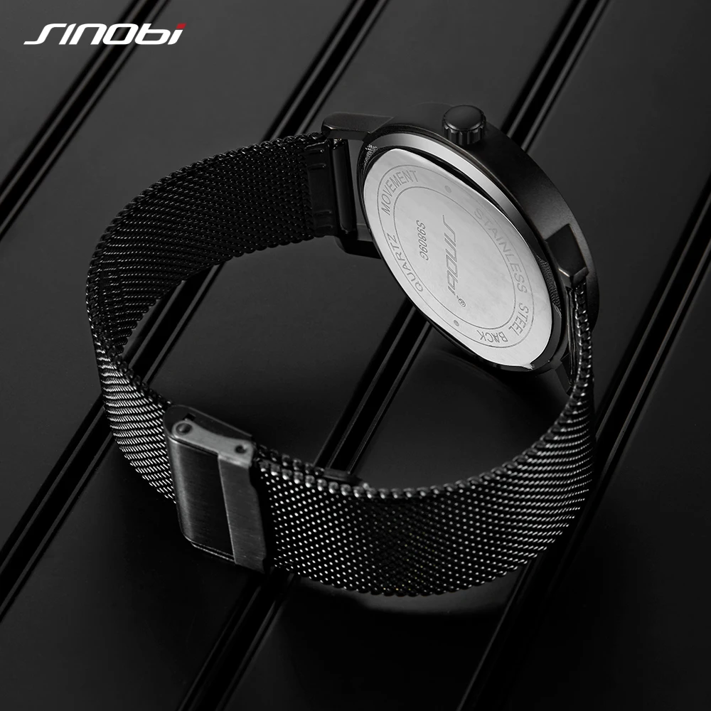 Sinobi Top Luxury Brand Men Leather Strap Sports Watches Men's Quartz Clock Man Waterproof Wrist Hiking Watch Relogio masculino