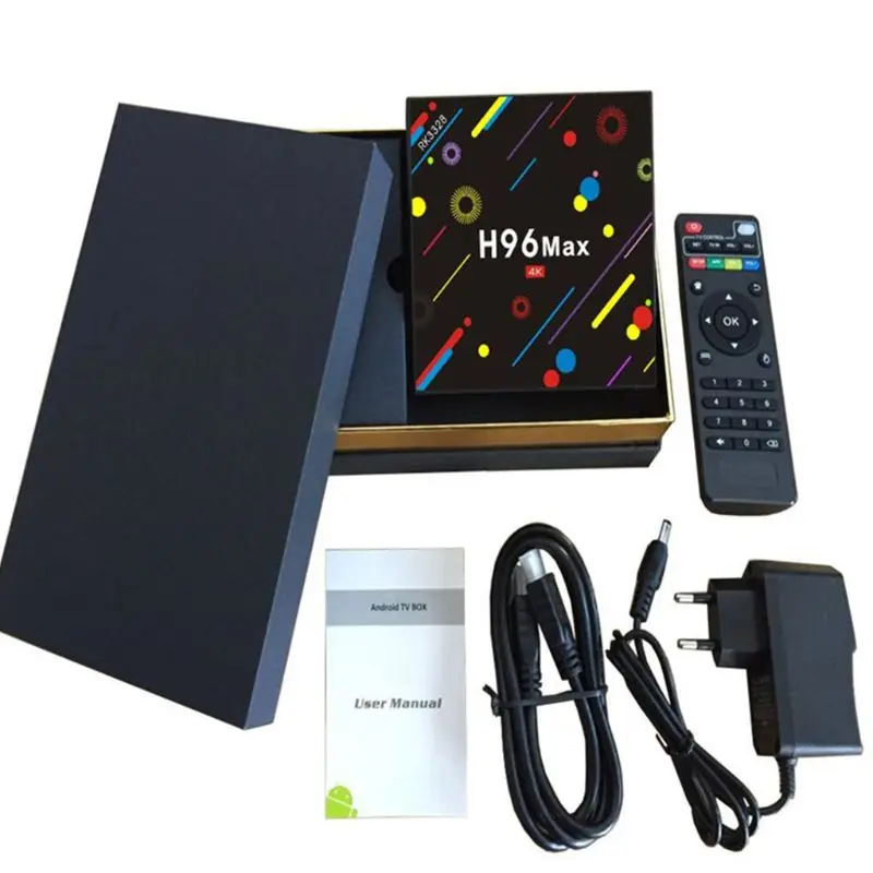 

1 Set TV Box Streamer H96 MAX H2 For Android 7.1 4G RAM + 32G Rom Wifi Smart Television USB Internet Media Box HD 4K EU/UK/US/AU