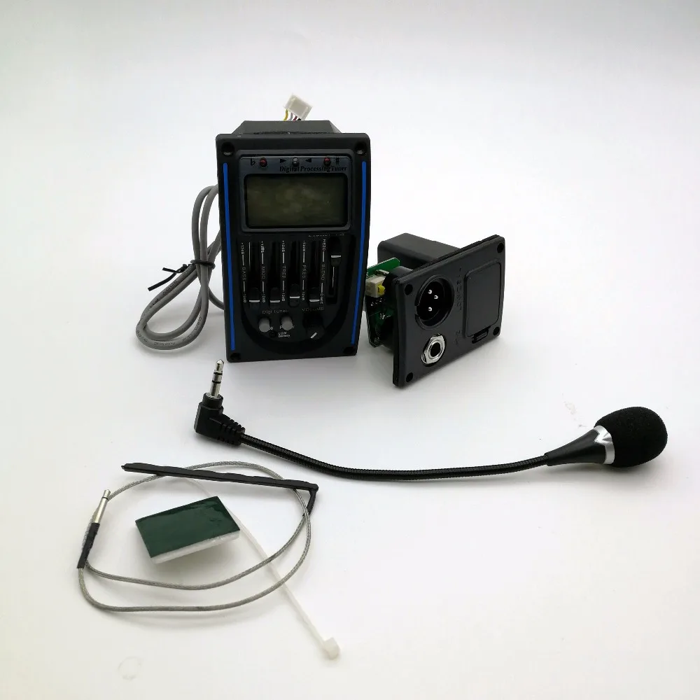 

5 Bands Acoustic Guitar EQ Preamp LC-5 5-Band EQ Equalizer Pickup Tuner LCD with Microphone