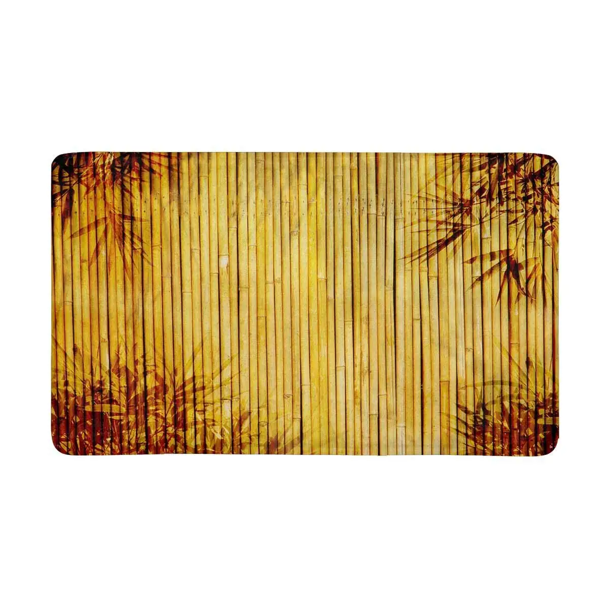 

Light Golden Bamboo Indoor Entrance Doormat Backing Non Slip Door Mat Entrance Rugs Home Decor