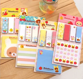 

2pcs/lot cartoon rilakkuma styles Notepad / sticky note Memo/Removeable paper Novelty stationery office supplies School